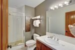 Relaxing bathroom with upscale finishes